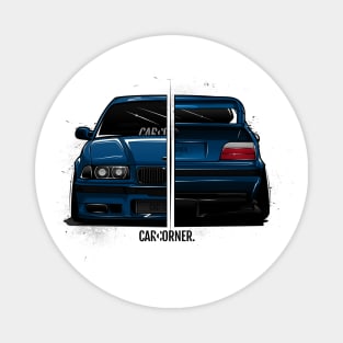 EDM - E36 M White BG - CarCorner Magnet